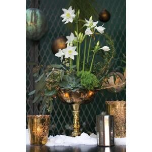 Accent Decor 'Desiray' Gold Mercury Glass Compote Bowl Centerpiece Vase 8”x9.5"